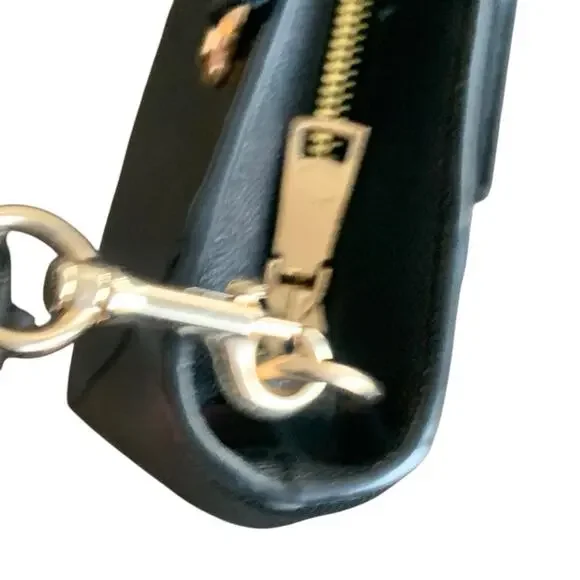 Coach Alice Crossgrain Leather Satchel Crossbody Bag Zip Up Double Handles Black - Picture 11 of 13